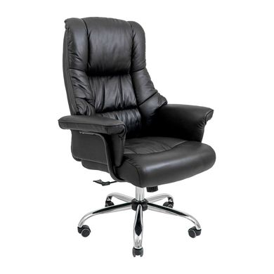 Armchair Congress - Black Leather / CHROME / М-2 Wide