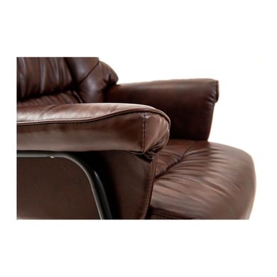 Armchair Congress - Brown Leather / CHROME / М-2 Wide