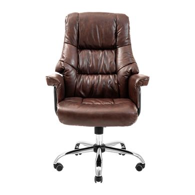 Armchair Congress - Brown Leather / CHROME / М-2 Wide