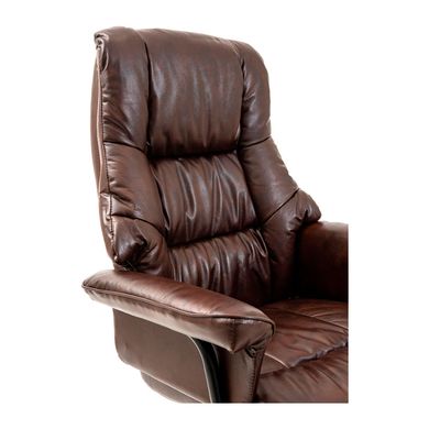 Armchair Congress - Brown Leather / CHROME / М-2 Wide