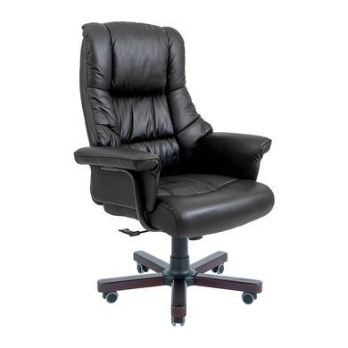 Armchair Congress - Black Leather / WOOD / М-2 Wide