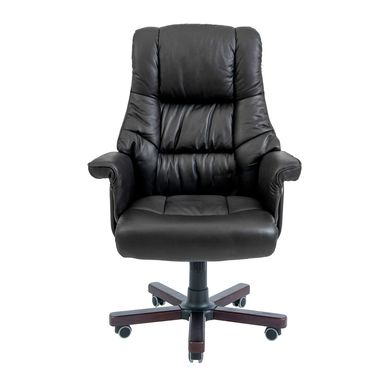 Armchair Congress - Black Leather / WOOD / М-2 Wide