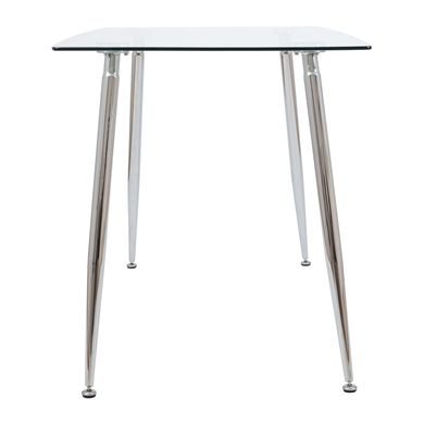 Table Italy - Clear glass / Chrome - 120x70x75H, Glass, Metallic (chrome)