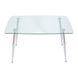 Table Italy - Clear glass / Chrome - 120x70x75H, Glass, Metallic (chrome)