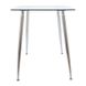 Table Italy - Clear glass / Chrome - 120x70x75H, Glass, Metallic (chrome)