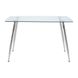 Table Italy - Clear glass / Chrome - 120x70x75H, Glass, Metallic (chrome)