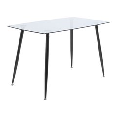 Table Italy - Tinted glass / Black - 120x70x75H, Glass, Metallic (black)