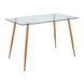 Table Italy - Clear glass / Wood effect - 120x70x75H, Glass, Metal (wood grain)