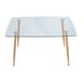 Table Italy - Clear glass / Wood effect - 120x70x75H, Glass, Metal (wood grain)