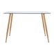 Table Italy - Clear glass / Wood effect - 120x70x75H, Glass, Metal (wood grain)