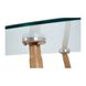 Table Italy - Clear glass / Wood effect - 120x70x75H, Glass, Metal (wood grain)