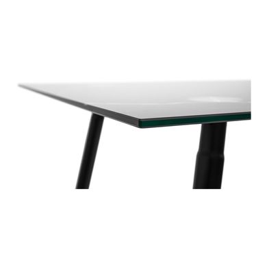 Table Capri - Marble glass / Black - 120x70x75H, Glass, Metallic (black)