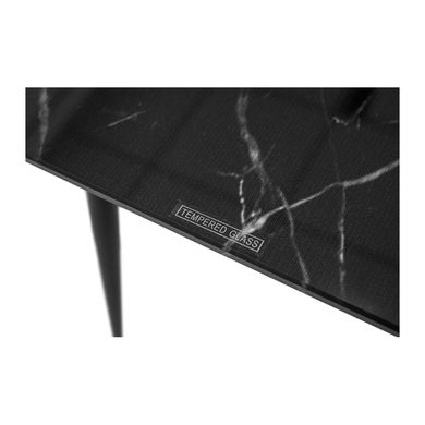 Table Capri - Marble glass / Black - 120x70x75H, Glass, Metallic (black)