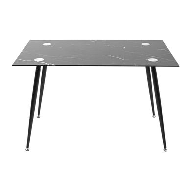 Table Capri - Marble glass / Black - 120x70x75H, Glass, Metallic (black)