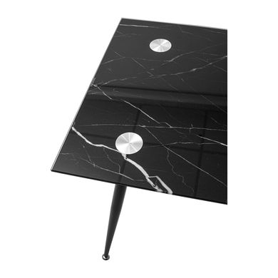 Table Capri - Marble glass / Black - 120x70x75H, Glass, Metallic (black)