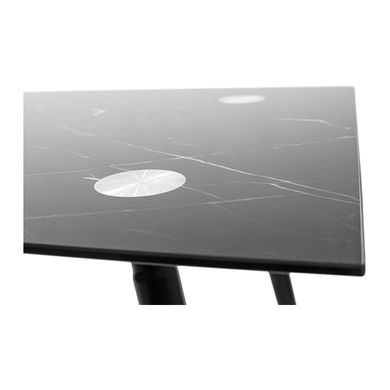 Table Capri - Marble glass / Black - 120x70x75H, Glass, Metallic (black)