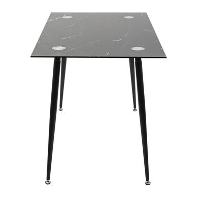 Table Capri - Marble glass / Black - 120x70x75H, Glass, Metallic (black)