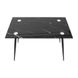 Table Capri - Marble glass / Black - 120x70x75H, Glass, Metallic (black)