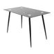 Table Capri - Marble glass / Black - 120x70x75H, Glass, Metallic (black)