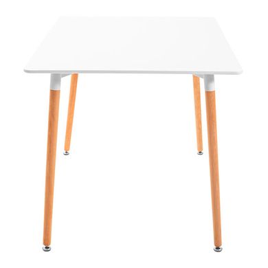 Table Xavier - White / Wood - 120x80x73H, MDF, Wooden