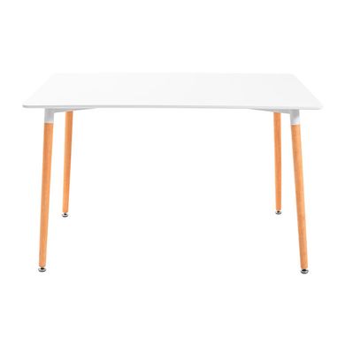 Table Xavier - White / Wood - 120x80x73H, MDF, Wooden