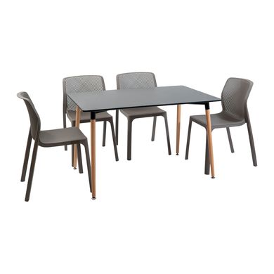 Table Xavier - Black / Wood - 120x80x73H, MDF, Wooden