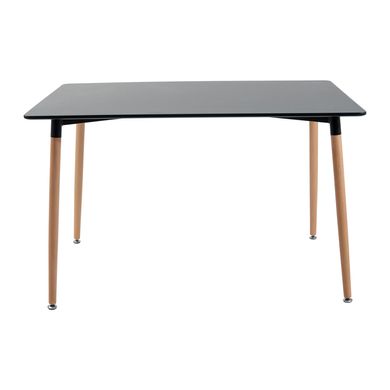 Table Xavier - Black / Wood - 120x80x73H, MDF, Wooden