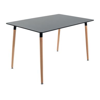 Table Xavier - Black / Wood - 120x80x73H, MDF, Wooden