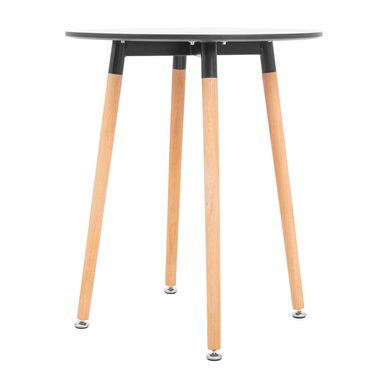 Table Xavier - Black / Wood - Ø60x73H, MDF, Wooden